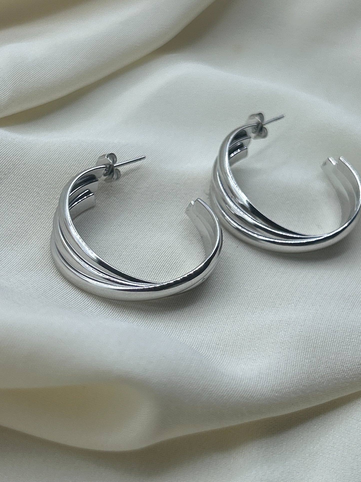 Twisted Earrings Silver
