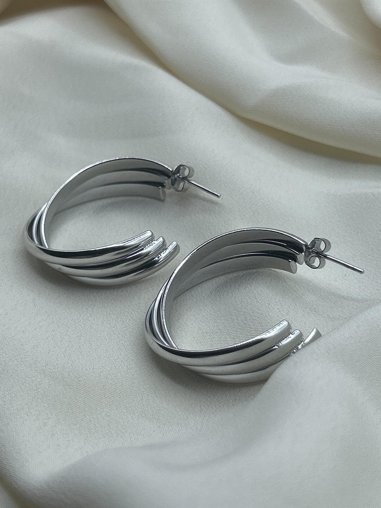 Twisted Earrings Silver