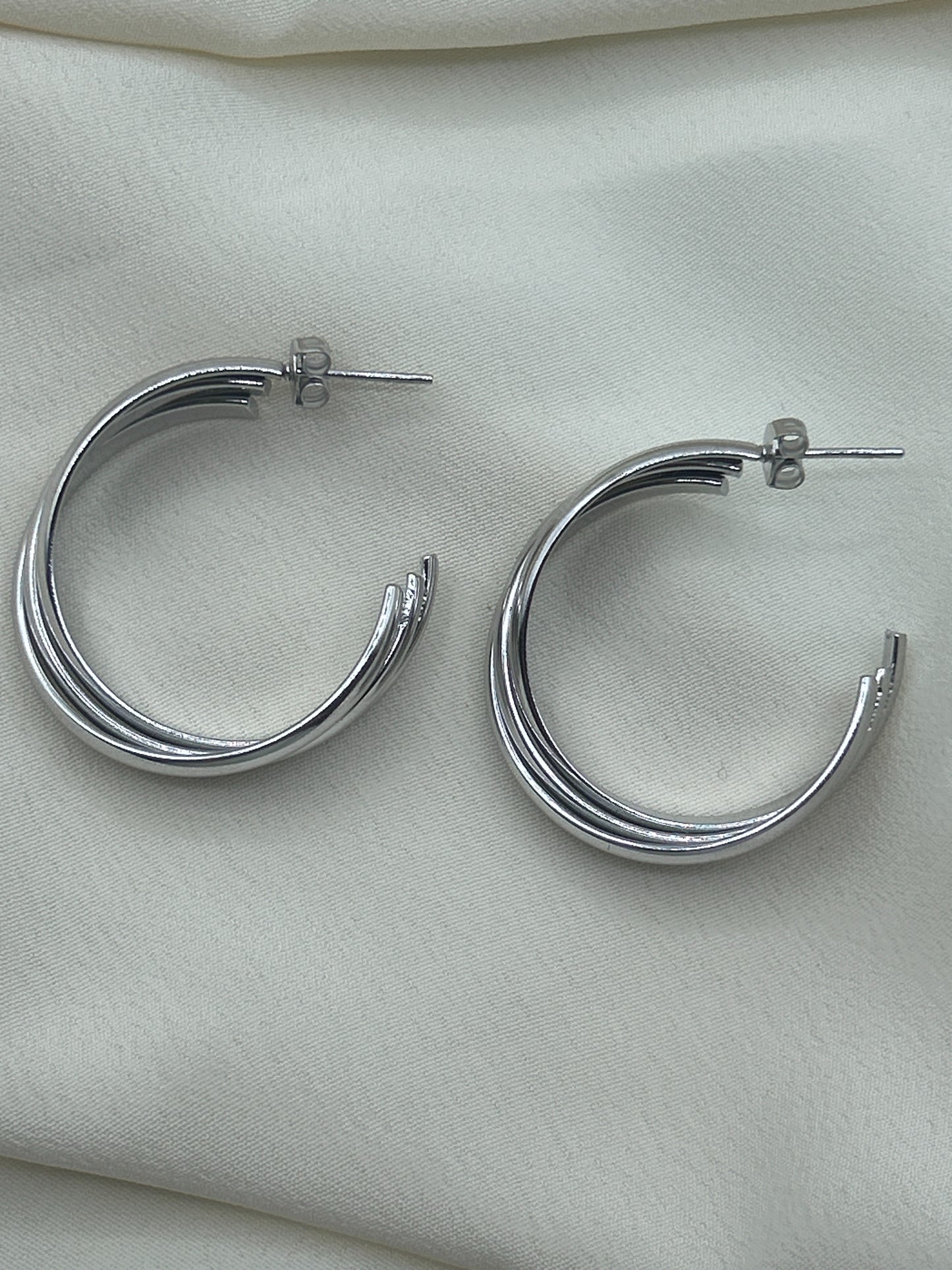 Twisted Earrings Silver