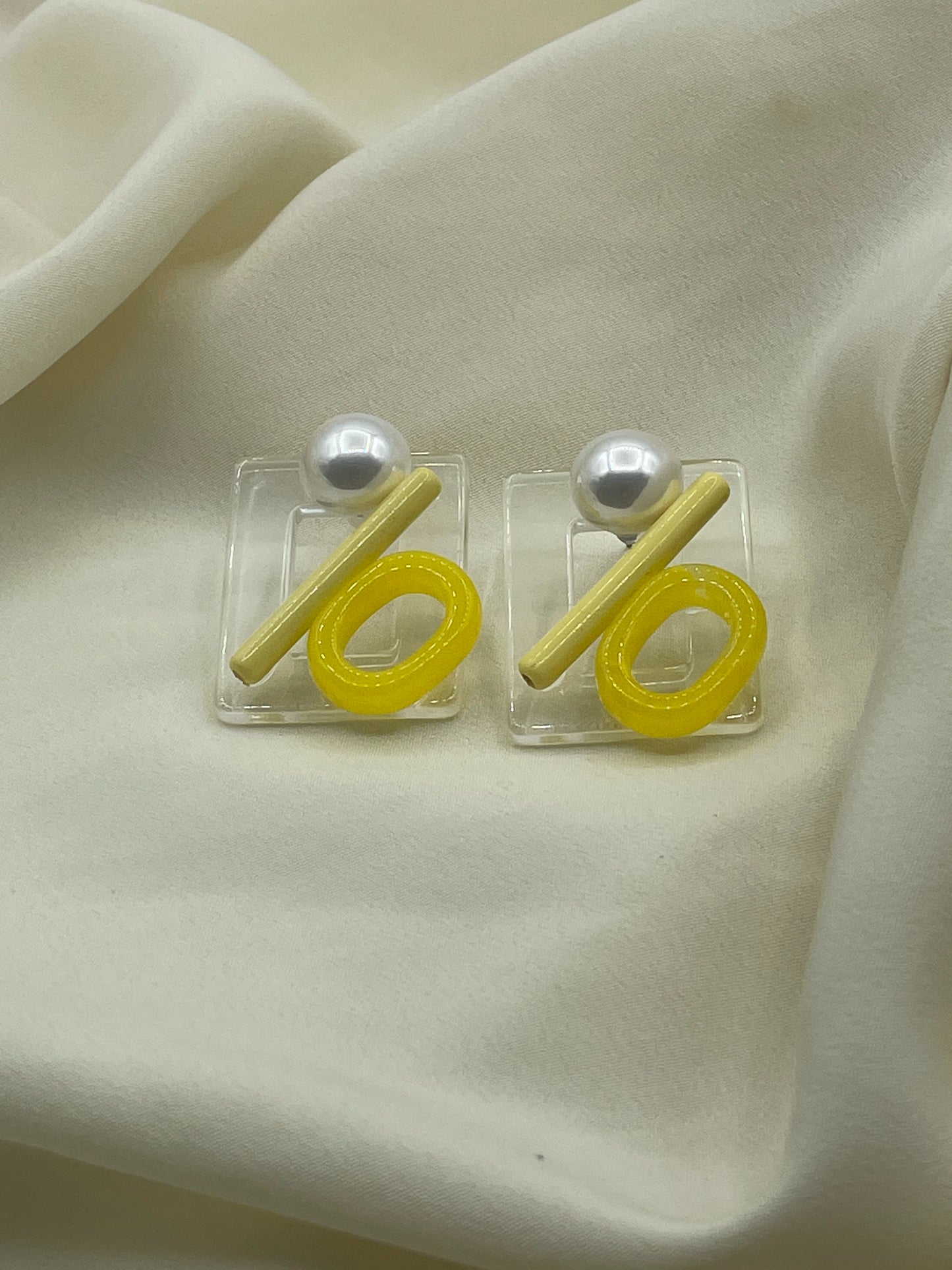 Yellow Geometrical Earrings