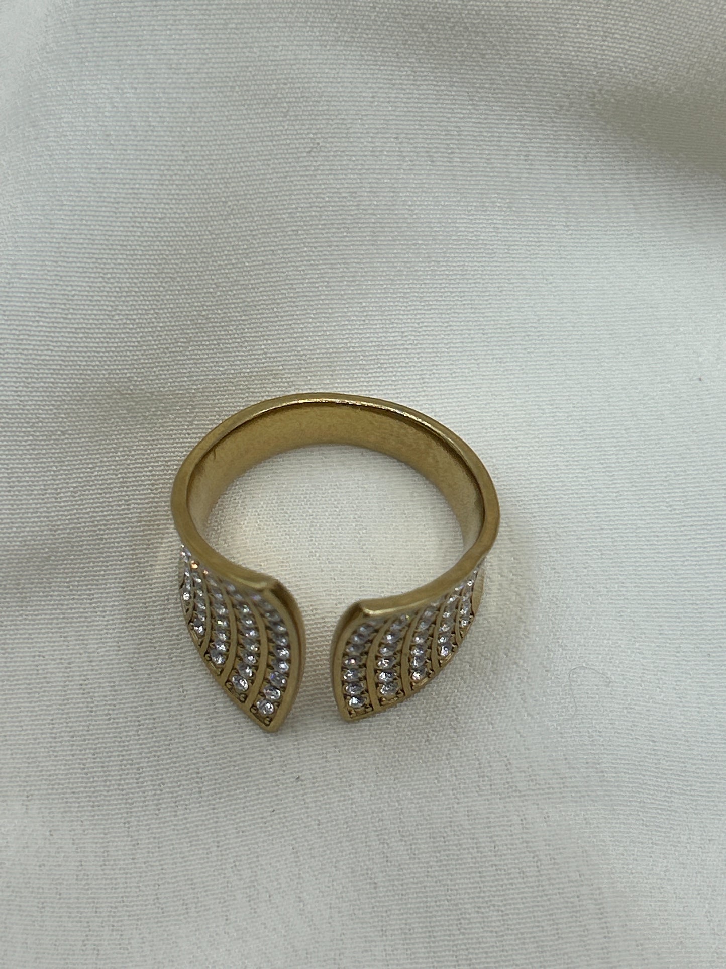 Rhinestone Open Ring Gold